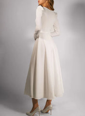 A-line/Princess Square Tea Long Wedding Dress