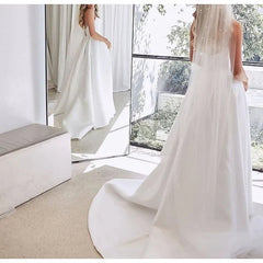 Wholesale A-Line/Princess Sweetheart Wedding Dresses Court Train With Split Front