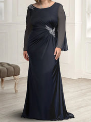Sheath/Pillar Round Neck Diamond Mother of the bride dress