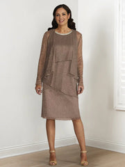 Sequin and jacket tight fitting/straight leg mother of the bride dresses
