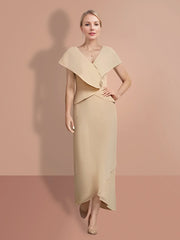 A-line/Princess Short sleeved V-neck mother of the bride dresses