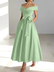 A-line/Princess Off Shoulder Pocket Mother of the bride dresses