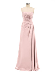 Strapless Sweetheart Neck Chiffon Bridesmaid Gown-Dusty Rose