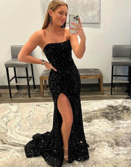 Wholesale Mermaid Glitter Off-the-Shoulder Backless Prom Dress With Sequins prom dresses with long sleeves