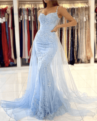 Floor Length Mermaid Sage Green Prom Dresses 2024 Lace Removable Train