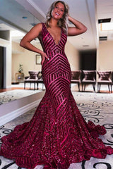 Mermaid Royal Blue V-Neck Long Prom Dress Party Dress TP1147