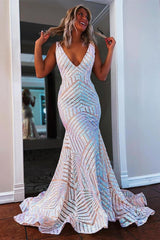 Mermaid Royal Blue V-Neck Long Prom Dress Party Dress TP1147
