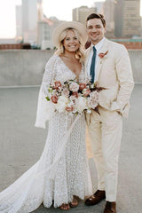 Mermaid Wedding Dresses Long Sleeves Lace Long Bridal Gowns TN321