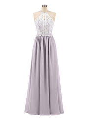 Halter Maxi Dress with Ivory Lace Bodice-Dusk Plus Size