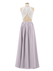 Halter Maxi Dress with Ivory Lace Bodice-Dusk Plus Size