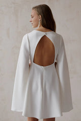 Mini Wedding Dress Reception Wedding Dress Mini Wedding Dress Long Sleeve Simple Short Wedding Dress Open Back Bride Dress