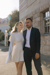 Mini Wedding Dress Reception Wedding Dress Mini Wedding Dress Long Sleeve Simple Short Wedding Dress Open Back Bride Dress