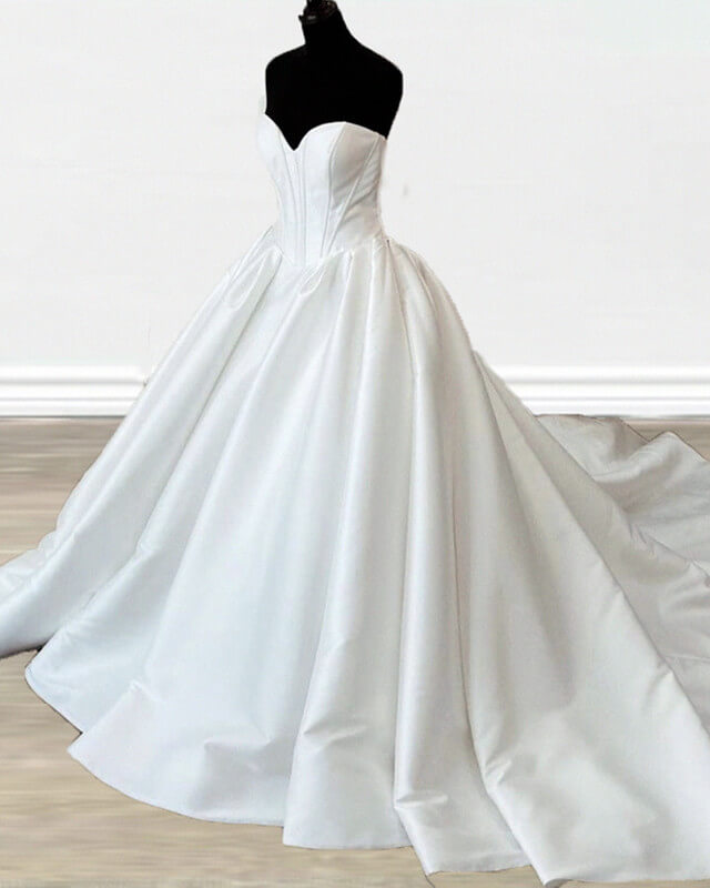 Minimalist Corset Satin Wedding Dress