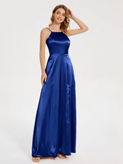 Split Soft Satin Party Dresses