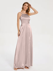Split Soft Satin Party Dresses