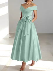 A-line/Princess Off Shoulder Pocket Mother of the bride dresses