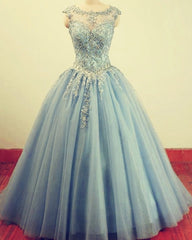 Modest Quinceanera Dresses Tulle Ball Gown Lace Appliques