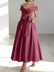 A-line/Princess Off Shoulder Pocket Mother of the bride dresses