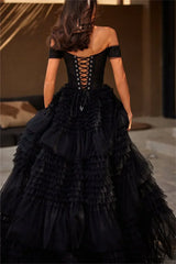 Weitese Formal Wear Dresses Open Shoulder Multilayer Ball Gown Tulle Dress Wedding Dress Prom Dress Shops