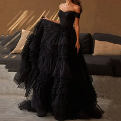 Weitese Formal Wear Dresses Open Shoulder Multilayer Ball Gown Tulle Dress Wedding Dress Prom Dress Shops