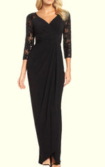 A-Line 3/4 Sleeves Formal  Mother of the Brides Dress