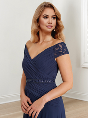 A-Line/Princess Off-The-Shoulder Floor-Length Mother Of The Bride Dresses