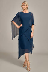 A-Line Scoop Neck Chiffon Mother of the Bride Dress