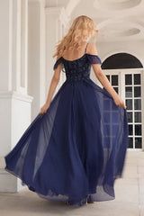Elegant shiny A-shaped embellishments with beaded off shoulder Mother Of The Bride Dresses