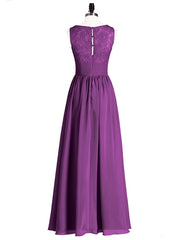 V Neck Chiffon And Lace Dress with Slit Grape Plus Size