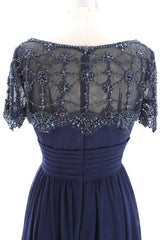 Beaded Short Sleeves Mother of the Brides Gown