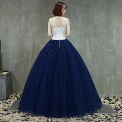 Beautiful Navy Blue Ball Gown Sweet 16 Dresses, Blue Quinceanera Dress