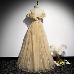 A line Tulle Long Prom Dresses SH125
