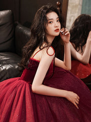 Burgundy sweetheart tulle short prom dress, burgundy homecoming dress