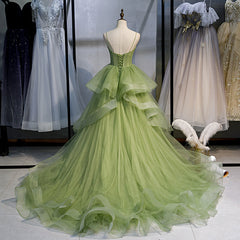 Gorgeous Light Green Sweetheart Tulle Formal Dress, Sweet 16 Gown Quinceanera Dress
