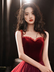 Burgundy sweetheart tulle short prom dress, burgundy homecoming dress