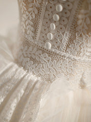 ivory v neck tulle lace short prom dress lace cocktail dress