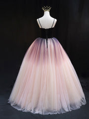 Unique sweetheart neck tulle long prom dress