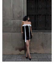Cute A line Strapless Black Party Dresses Short Formal Homecoming Dresses Night Chic Elegant Short Dresses Cocktail Dress 16th Birthday Outfits Hoco Dresses DH2758