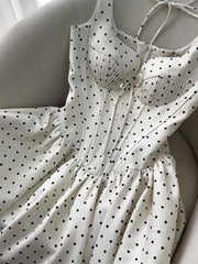 Cute A line Sweetheart Black Polka Dots Short Satin Formal Homecoming Dresses Party Graduation Dress Hoco Dresses DH2751