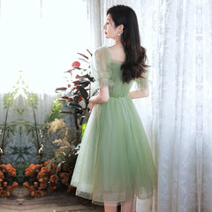 Lovely Green Short Tulle Party Dresses Homecoming Dress, Short Green Formal Dresses