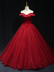 Burgundy off shoulder beads long prom dress burgundy formal dress