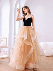 Champagne sweetheart neck long prom dress, backless sweet 16 dress