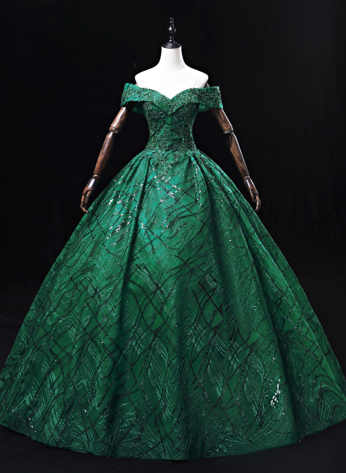 Green Ball Gown Sweetheart Tulle Sweet 16 Dress, Green Long Prom Dress Party Dress