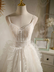 ivory v neck tulle lace short prom dress lace cocktail dress