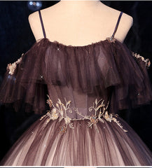 Gradient Off Shoulder Beaded Long Evening Dress, Tulle Prom Dress 2022