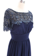 Beaded Short Sleeves Mother of the Brides Gown