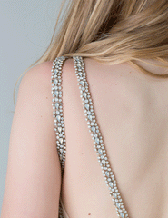 Princess A-Line Sleeveless Beading Open Back Bridal Dress