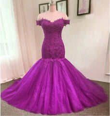 Off Shoulder Mermaid Dress Appliques