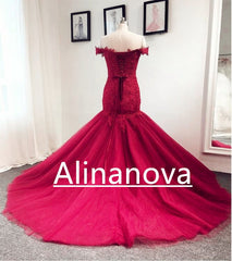 Off Shoulder Mermaid Dress Appliques