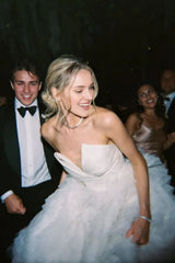 Off-the-Shoulder Stylish A Line Sweetheart Tulle Long Wedding Dress with Ruffles